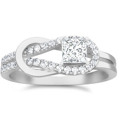 Mesmerizing Moissanite Wedding Ring 1.25 Carat Princess Cut Moissanite Diamond on 10k White Gold