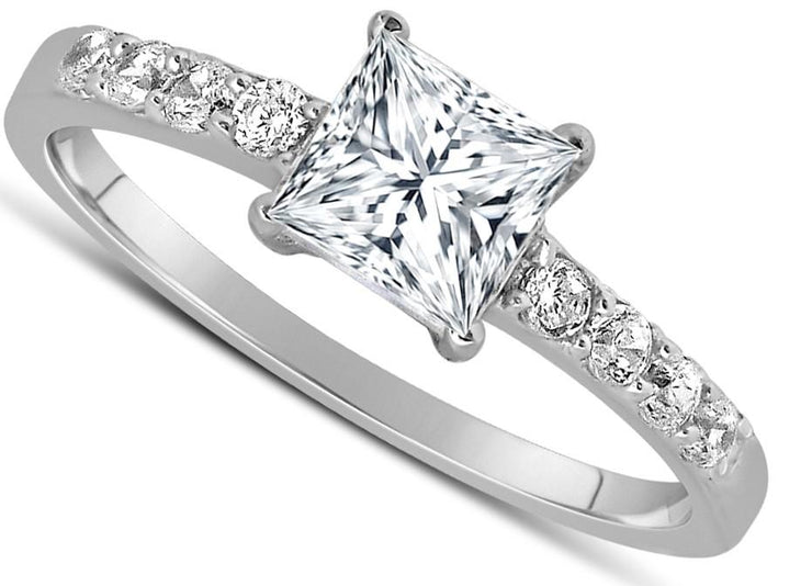 1.50 Carat Princess cut Diamond Ring Moissanite Engagement Ring 