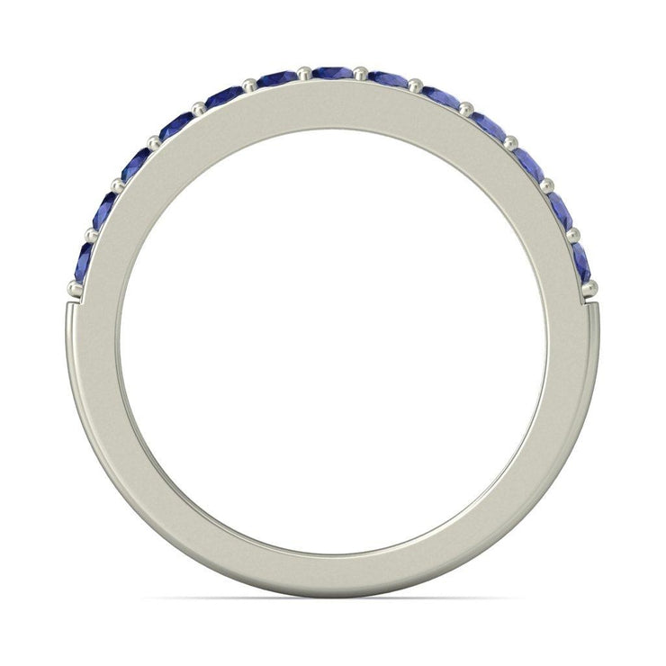 1 Carat Sapphire Wedding Ring Band in White Gold