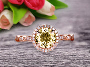 1.50 Carat Round Cut Gemstone Champagne Diamond Moissanite Engagemrnt Ring Champagne Diamond Moissanite Ring On 10k Rose Gold Promise Ring