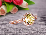 1.50 Carat Round Cut Gemstone Champagne Diamond Moissanite Engagemrnt Ring Champagne Diamond Moissanite Ring On 10k Rose Gold Promise Ring