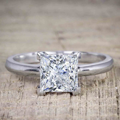 Classic Best seller 1 Carat Princess cut Moissanite Solitaire Engagement Ring 