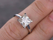 1 Carat Solitaire Moissanite Wedding Ring in 10k White Gold for her
