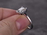 1 Carat Solitaire Moissanite Wedding Ring in 10k White Gold for her
