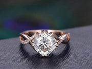 1.25 ct Infinity Moissanite & Diamond Wedding Ring in 10k Rose Gold
