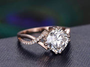 1.25 ct Infinity Moissanite & Diamond Wedding Ring in 10k Rose Gold
