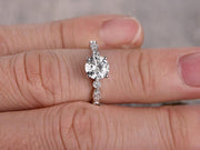 Artdeco 1.25 Carat Moissanite and Diamond Engagement Ring 