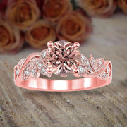 1.50 Carat Round cut Morganite and Diamond Flower Engagement Ring for Women on Sale