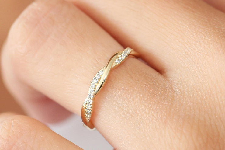 Diamond Moissanite Eternity Wedding Ring Engagement Ring Bridal Ring 10k Gold