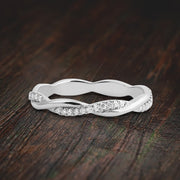Diamond Moissanite Eternity Wedding Ring Engagement Ring Bridal Ring 10k Gold