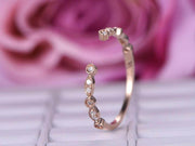 0.25 Carat Open top Trendy Diamond Wedding Ring Wedding Band Anniversary Ring in 10k Rose Gold