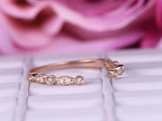 0.25 Carat Open top Trendy Diamond Wedding Ring Wedding Band Anniversary Ring in 10k Rose Gold