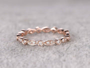 0.50 Carat RIng Wedding Band with Diamonds Anniversary Ring Milgrain Design Art Deco
