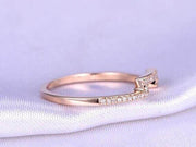0.50 Carat Wedding Band with Diamonds Anniversary Ring Curved Stretch Design Antique Style Band