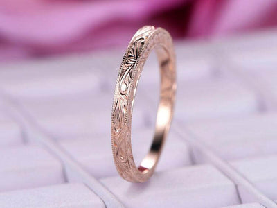 Solid 10k Infinity Eternity Wedding Ring Antique Art Deco Design Anniversary Ring Bridal Ring