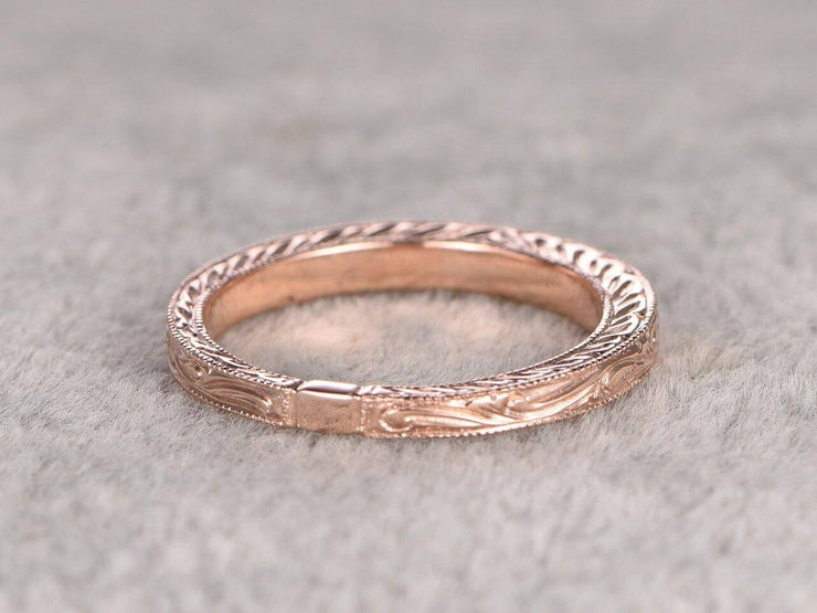  Infinity Eternity Wedding Ring Antique Art Deco Design Anniversary Ring Bridal Ring in Silver and 18k Rose Gold Plating