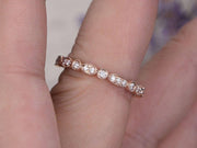 0.25 Carat Wedding Band Flower Design Antique Style in Solid 10k Rose Gold