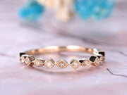 Anniversary Ring Flower Design Antique Style Band Solid 0.25 Carat 