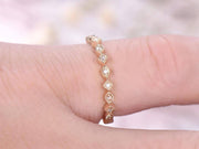 Anniversary Ring Flower Design Antique Style Band Solid 0.25 Carat 