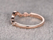 0.25 Carat Wedding Band with Diamonds Anniversary Ring Flower Design Antique Style Band