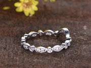 0.50 Carat 10k White Gold Wedding Band with Diamonds Anniversary Ring