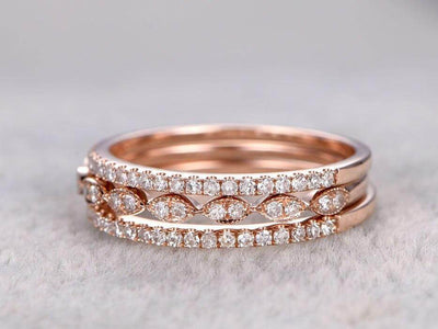 1.50 Carat 3 wedding Ring sets Wedding Band Stackable Ring sets