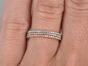 1.50 Carat 3 wedding Ring set Straight Wedding Band Stackable Ring set 