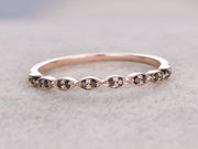 0.25 Carat Art Deco Style Black Diamond Wedding Ring Wedding Band on 10k Rose Gold