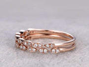 0.50 Carat 2 pcs Diamond Wedding Ring Set Stacking Art Deco wedding band anniversary Ring set 