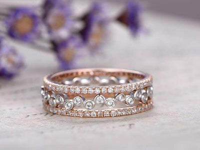 1.50 Carat 3 wedding Ring set Wedding Band Stackable Ring set
