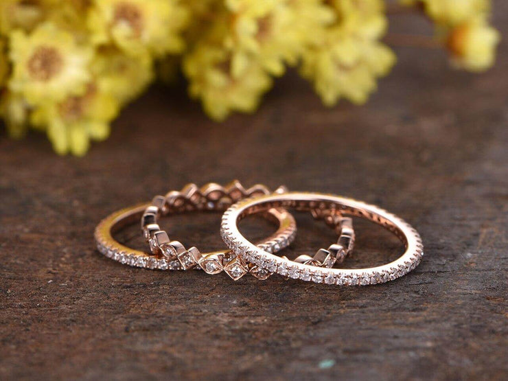 1.50 Carat 3 wedding Ring set Wedding Band set 