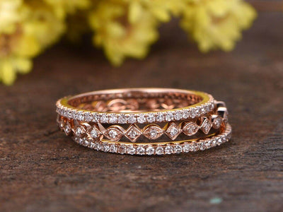 1.50 Carat 3 wedding Ring set Wedding Band set 