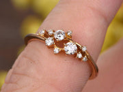 0.40 Carat Diamond Wedding Band engagement ring Stackable ring Deco floral ring 