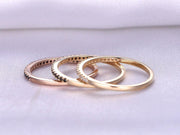 1.00 Carat 3 Wedding rings set Black and White diamonds wedding ring Solid 10k Rose gold
