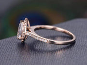 Classic Pear cut Halo 1.50 Ct Moissanite &  Diamond Engagement Ring in Rose Gold
