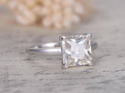 Classic Princess cut Solitaire 1 Ct Moissanite Engagement Ring 