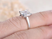 Classic Princess cut Solitaire 1 Ct  Moissanite Engagement Ring in White Gold