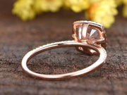 Antique 1.25 Carat Moissanite and Diamond Ring with Cushion Cut in 10k Rose Gold
