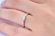 Vintage Moissanite Wedding Ring 1.50 Carat Princess Cut Moissanite on 10k White Gold