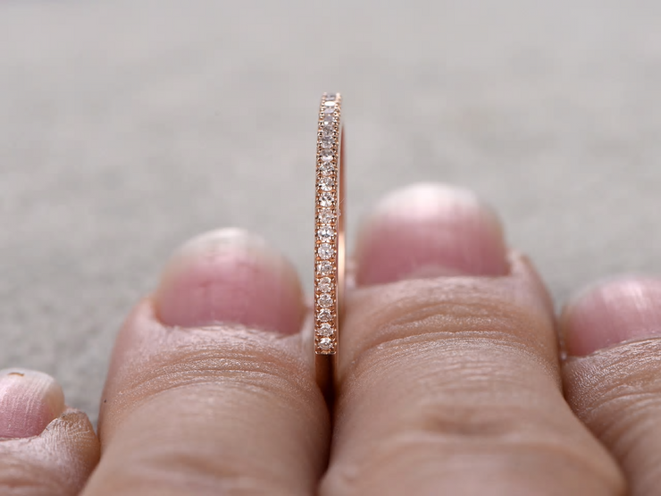 0.25 ct Classic Semi Eternity Wedding Band with Real Diamonds