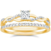 1.50 Carat Diamond Moissanite Wedding Set Engagement Ring 