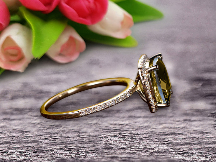  1.50 Carat Cushion Cut Champagne Diamond Moissanite Diamond Engagement Ring On 10k Champagne Diamond Moissanite Yellow Gold Ring