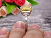 Emerald Cut 1.25 Carat Champagne Diamond Moissanite Engagement Ring Anniversary Gift On 10k White Gold