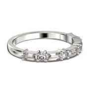 Moissanite Diamond Wedding Band 18K Gold Over Silver