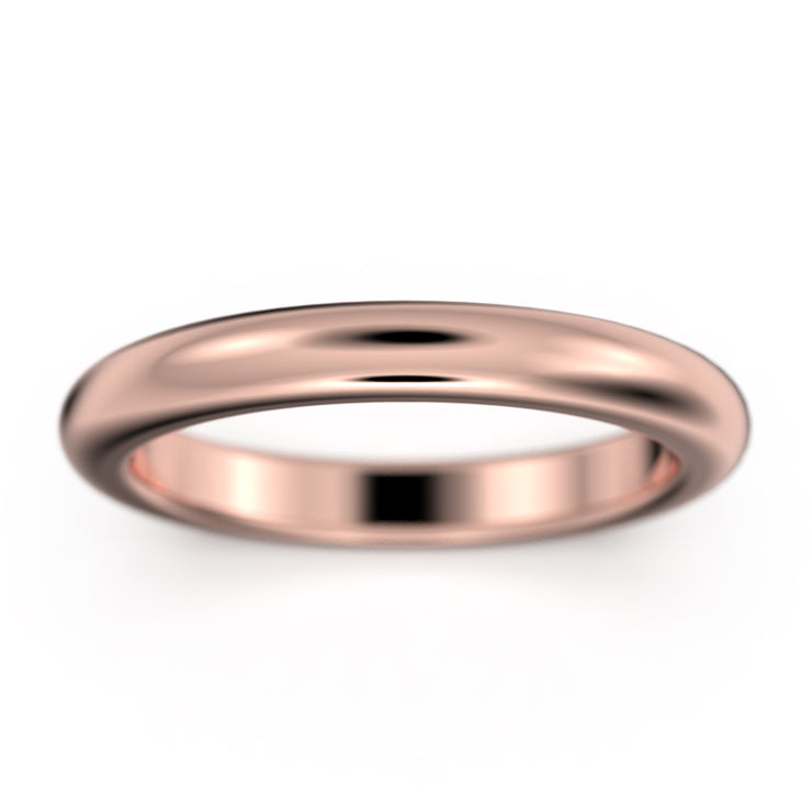 Comfort Fit 3mm Wedding Band 18K Gold Over Silver