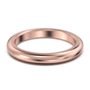 Comfort Fit 3mm Wedding Band 18K Gold Over Silver