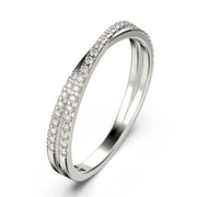 Crossing Style 0.45 Ct Moissanite Diamond 10K/14K/18K Solid Gold Wedding Band