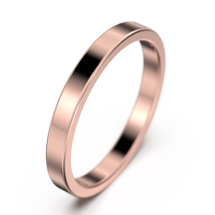 Wedding Ring 2.5mm Wedding Band 18K Gold Over Silver