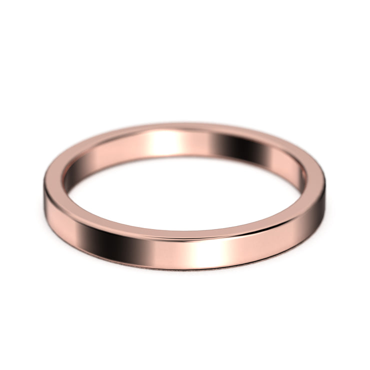 Wedding Ring 2.5mm Wedding Band 18K Gold Over Silver