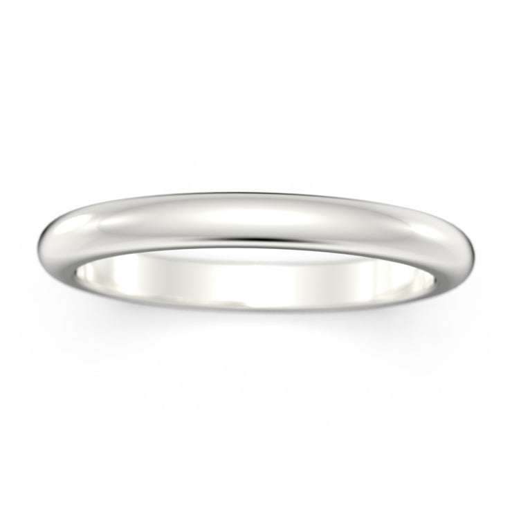 Comfort fit 2.5mm band width 18K Gold over silver wedding ring